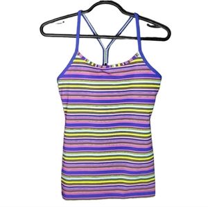 Rare Lululemon Strappy Power Y Tank Top - Size 8 (New Condition) Y2K Stipes